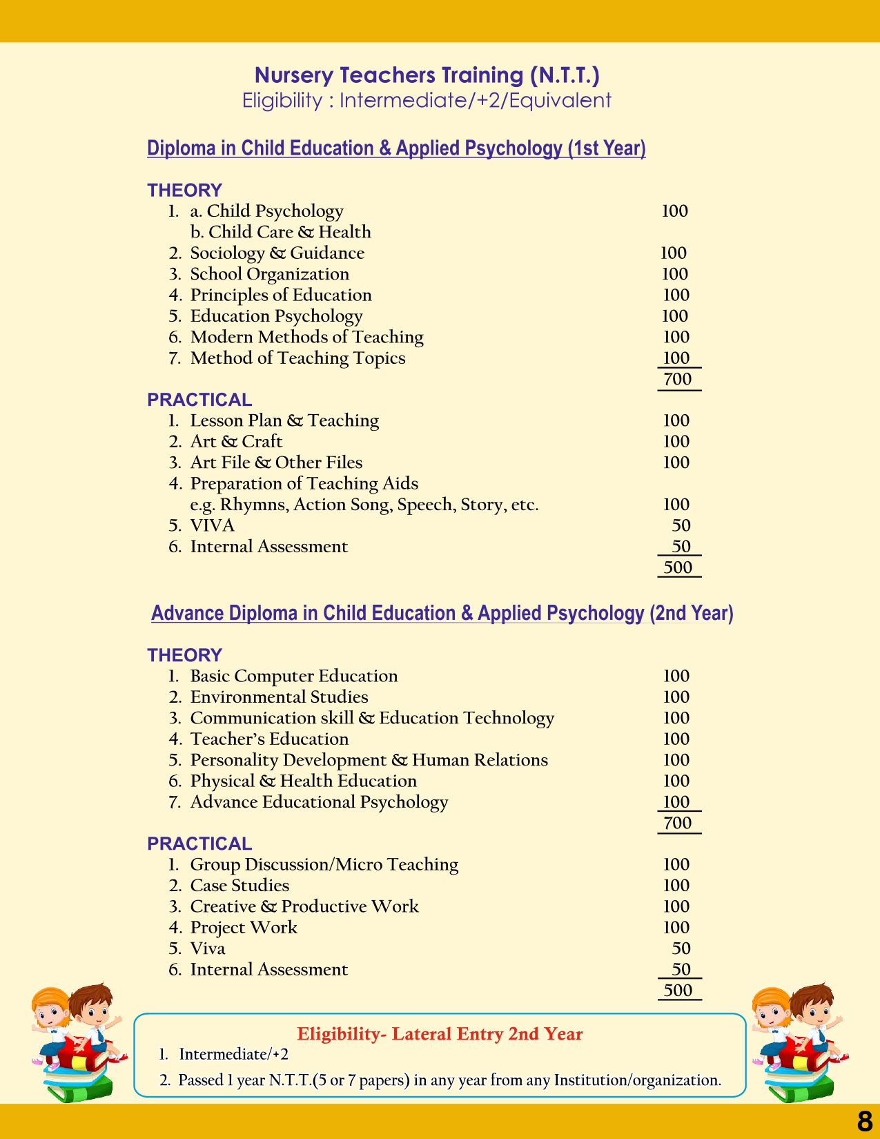 NTT-Diploma in Child Education & Applied Psychology