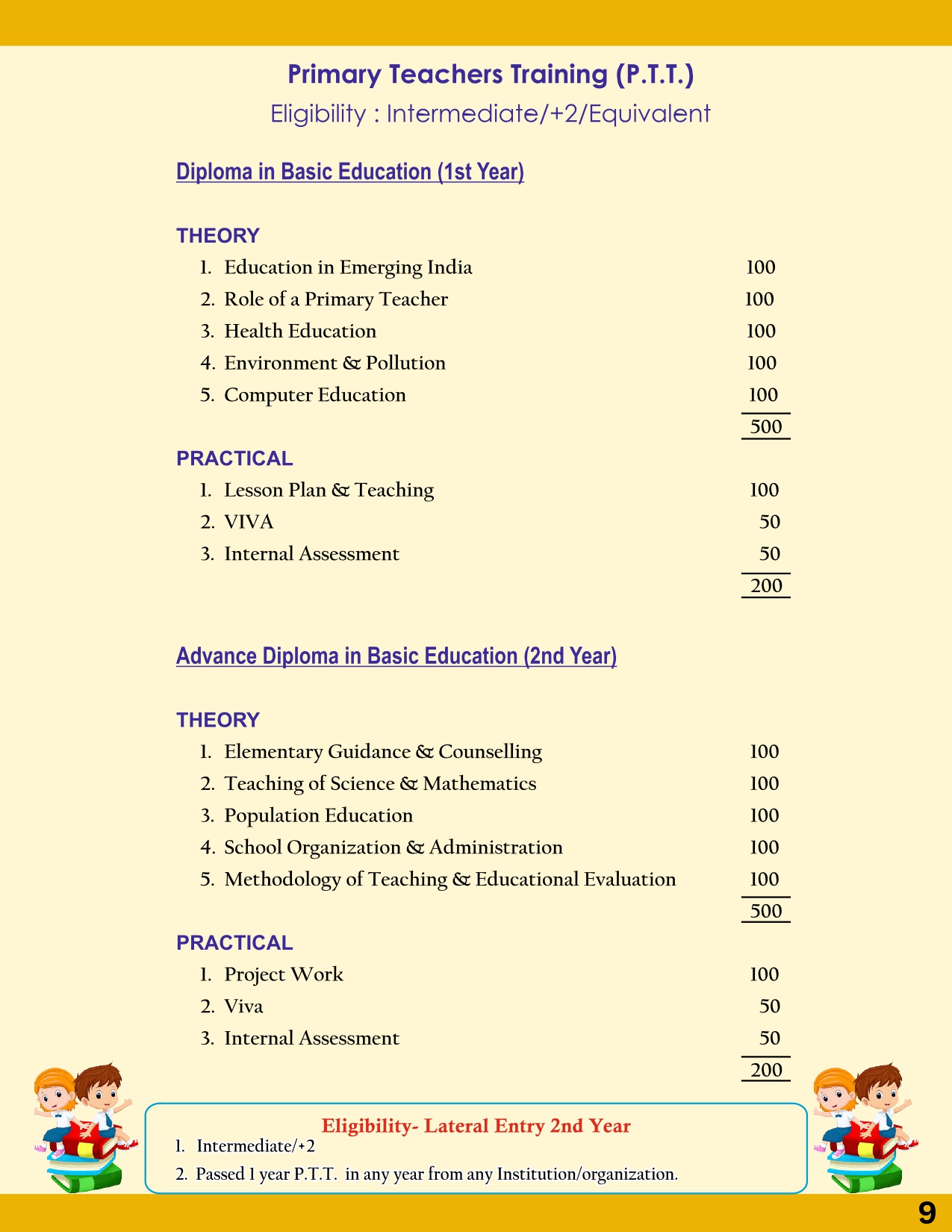 NTT-(Advance Diploma in Child Education & Applied Psychology)